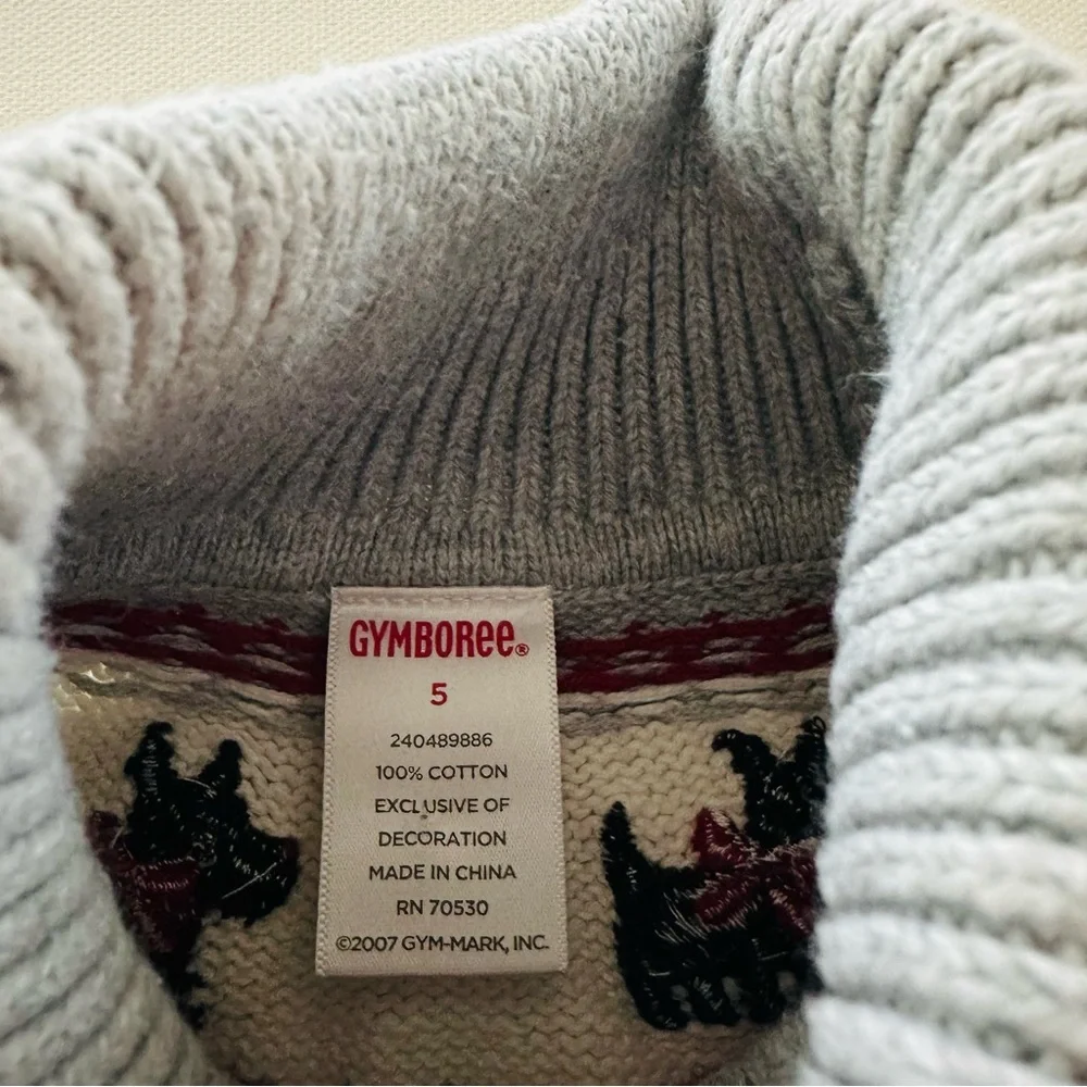 Gymboree 5T Toddler Girl Sweater Dress Dog Holiday Christmas